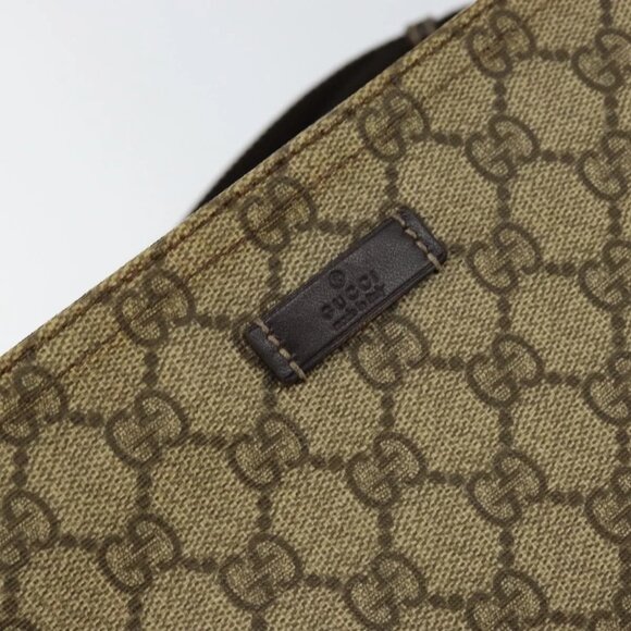GUCCI GG Supreme Shoulder Bag PVC Beige Gold 201538 Auth yk19709 - Picture 10 of 16